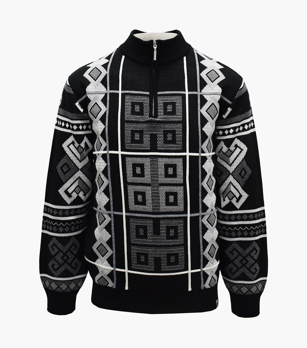 Stacy Adams Warren Quarter Zip Sweater Men’s Casual Wear - Black