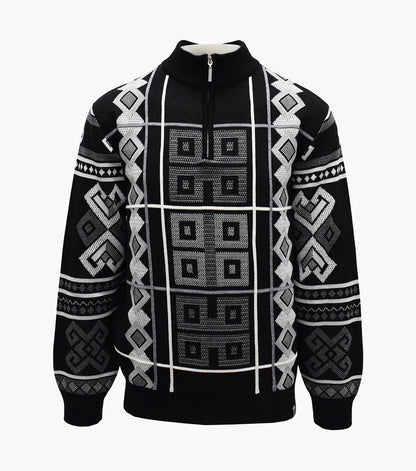 Stacy Adams Warren Quarter Zip Sweater Men’s Casual Wear - Black