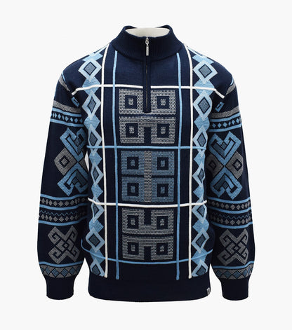 Stacy Adams Warren Quarter Zip Sweater Men’s Casual Wear - Navy