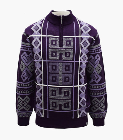 Stacy Adams Warren Quarter Zip Sweater Men’s Casual Wear - Purple