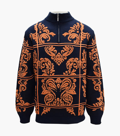 Stacy Adams Grant Quarter Zip Sweater Men’s Casual Wear - Navy