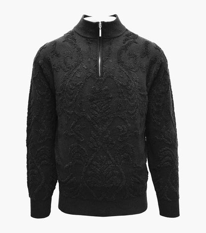 Stacy Adams Clayton Quarter Zip Sweater Men’s Casual Wear - Black