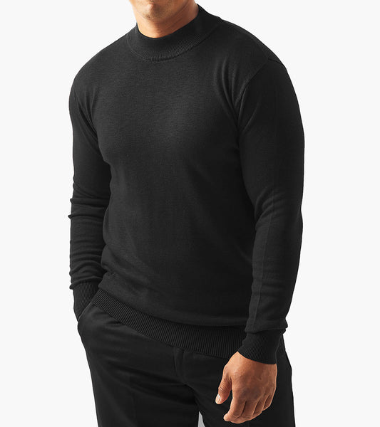 Stacy Adams Asher Mock Neck Sweater Men’s Casual Wear - Black