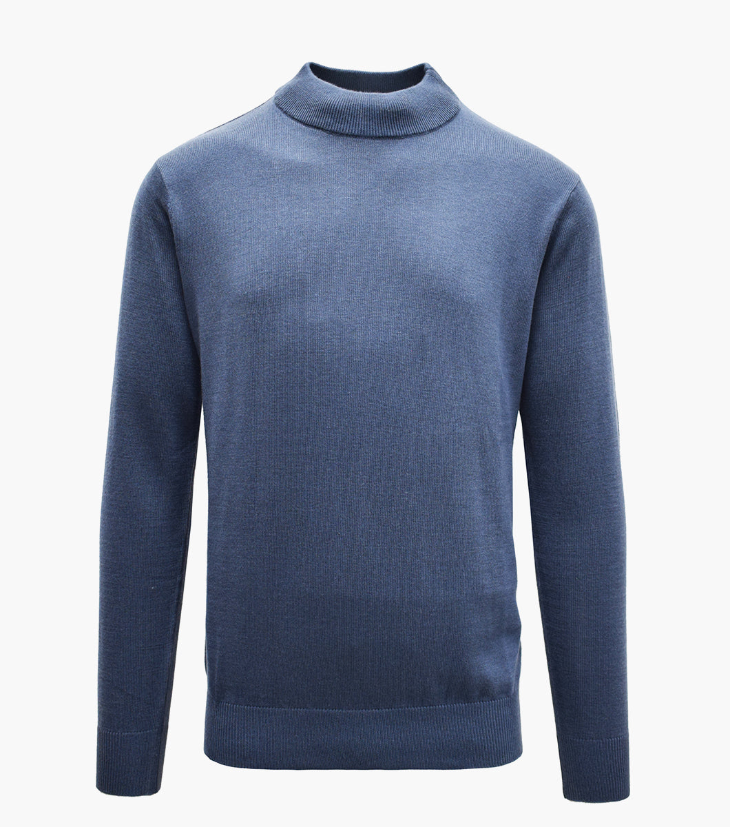 Stacy Adams Asher Mock Neck Sweater Men’s Casual Wear - Indigo
