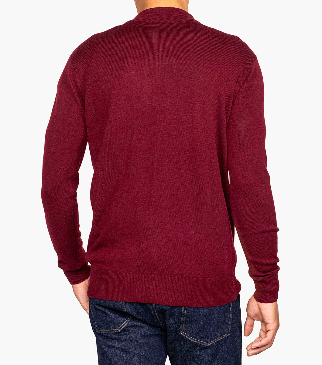 Stacy Adams Asher Mock Neck Sweater Men’s Casual Wear - Burgundy