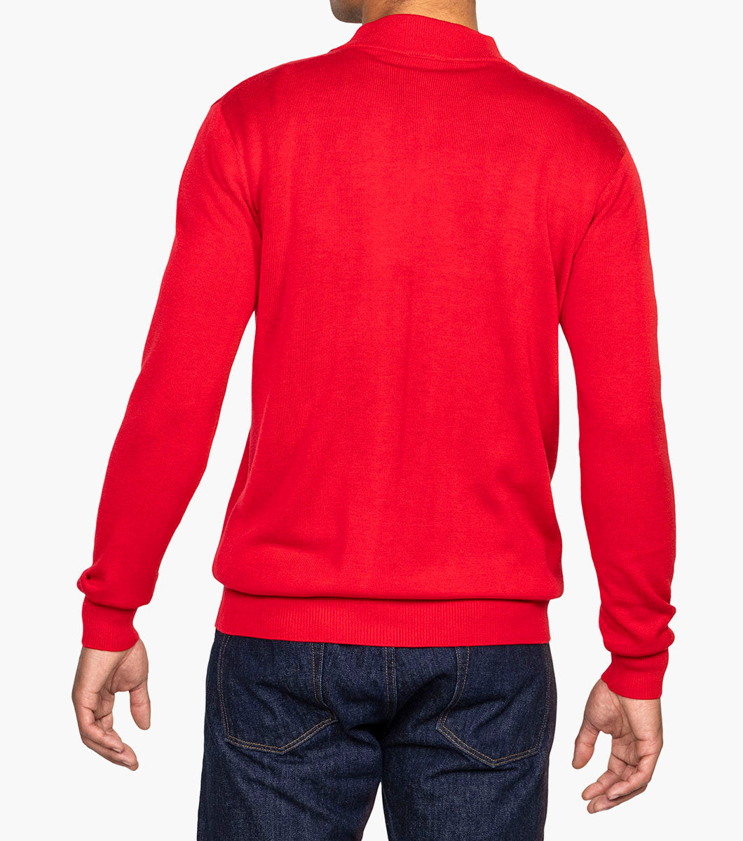 Stacy Adams Asher Mock Neck Sweater Men’s Casual Wear - Red