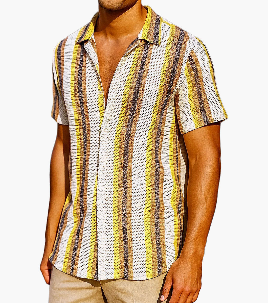 Stacy Adams Kingston Button Down Shirt - Beige
