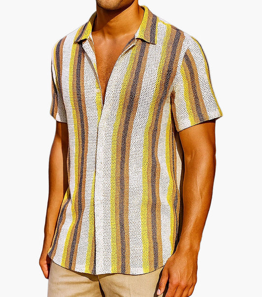Stacy Adams Kingston Button Down Shirt - Beige