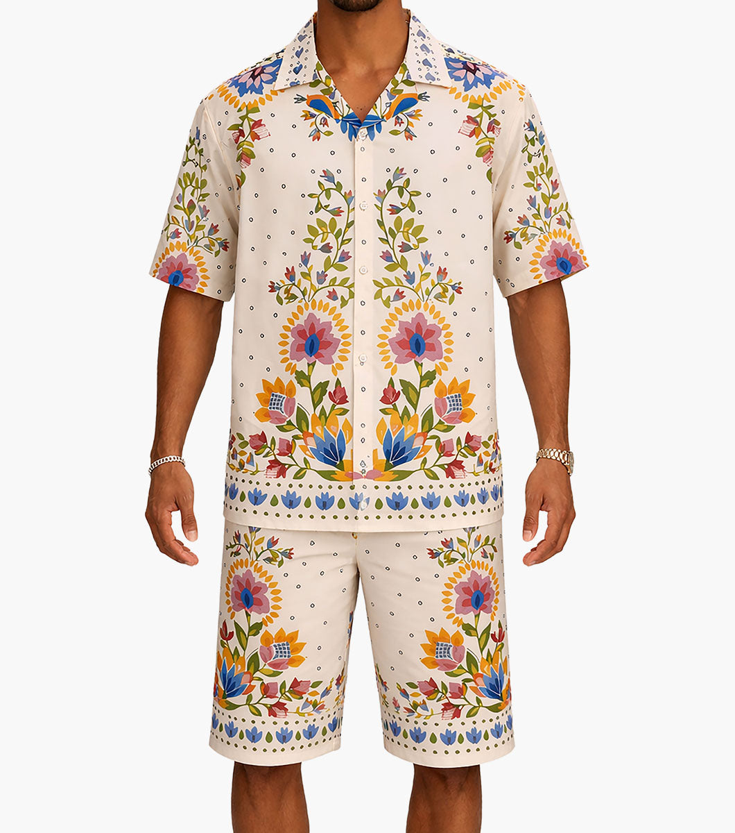 Stacy Adams Emmett Short Set - White Multi
