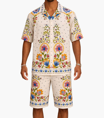 Stacy Adams Emmett Short Set - White Multi