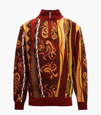 Stacy Adams Sinclair Quarter Zip Sweater Men’s Casual Wear - Red
