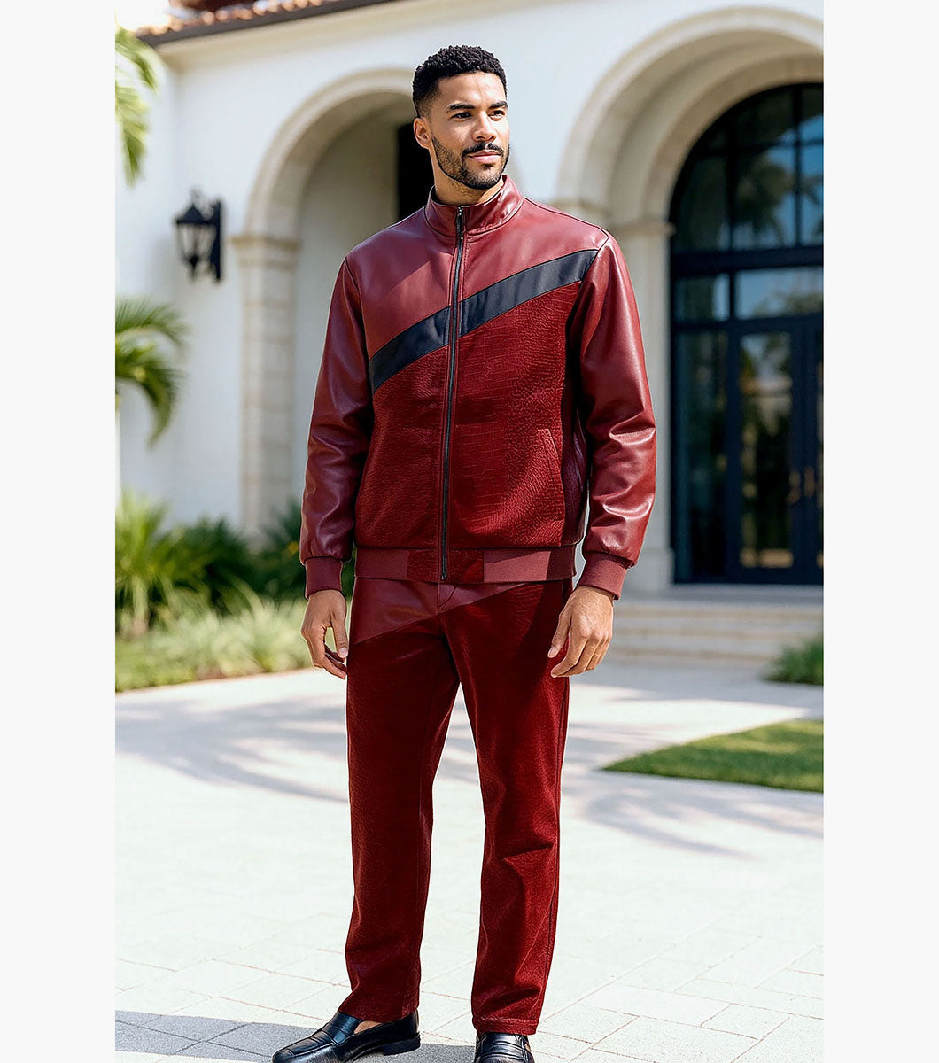 Stacy Adams Heath Pant Set Men’s Casual Wear - Red