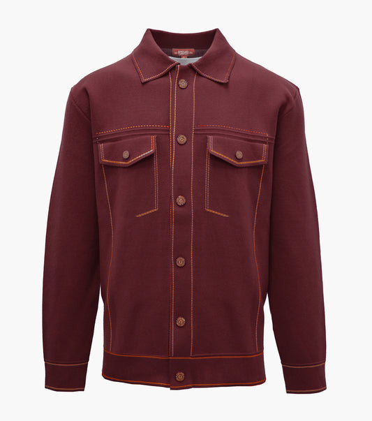 Stacy Adams Hugo Button Down Shirt Men’s Casual Wear - Burgundy