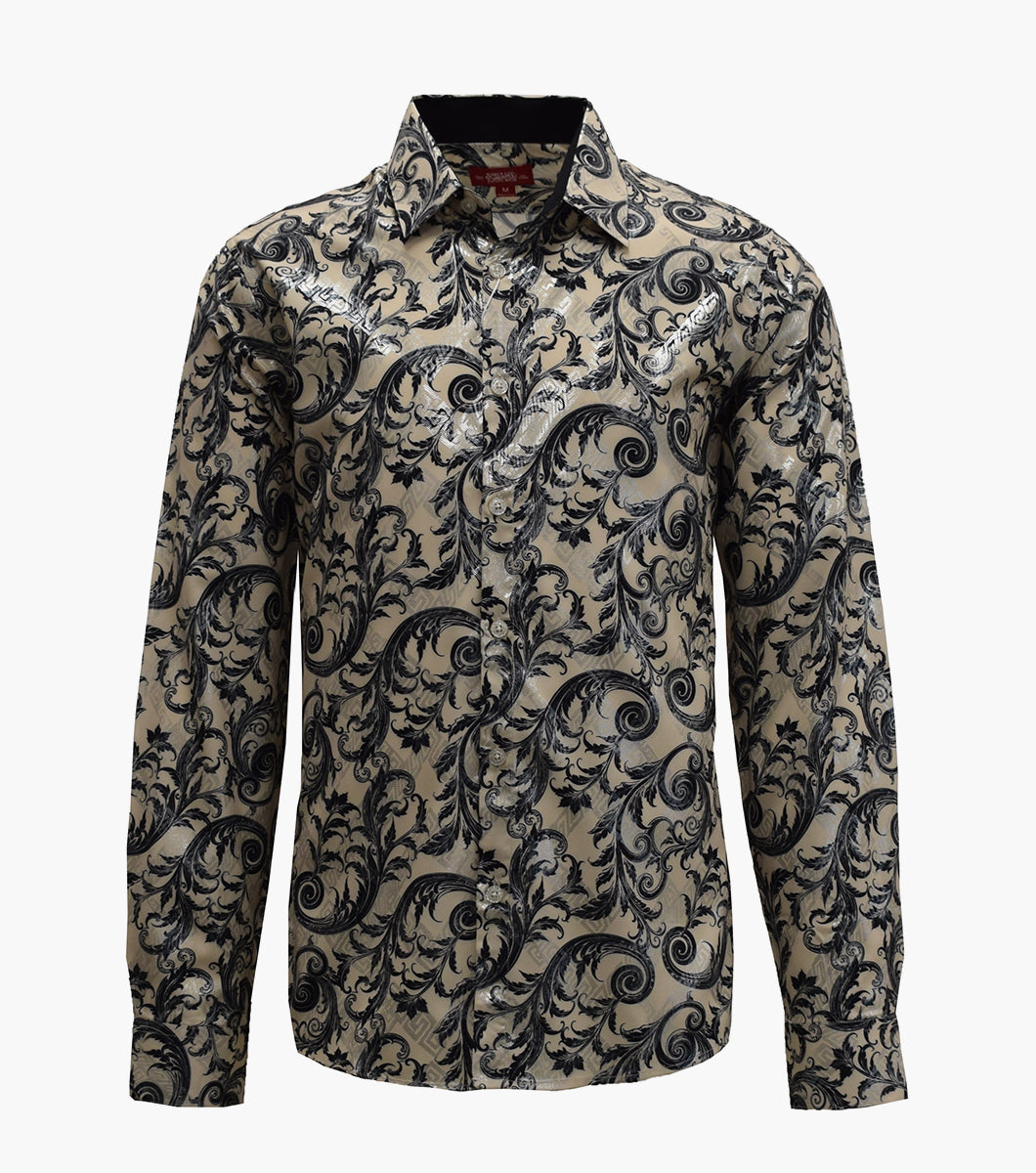 Stacy Adams Eli Button Down Shirt Men’s Casual Wear - Tan