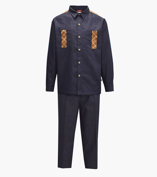 Stacy Adams Ward Pant Set Men’s Casual Wear - Indigo