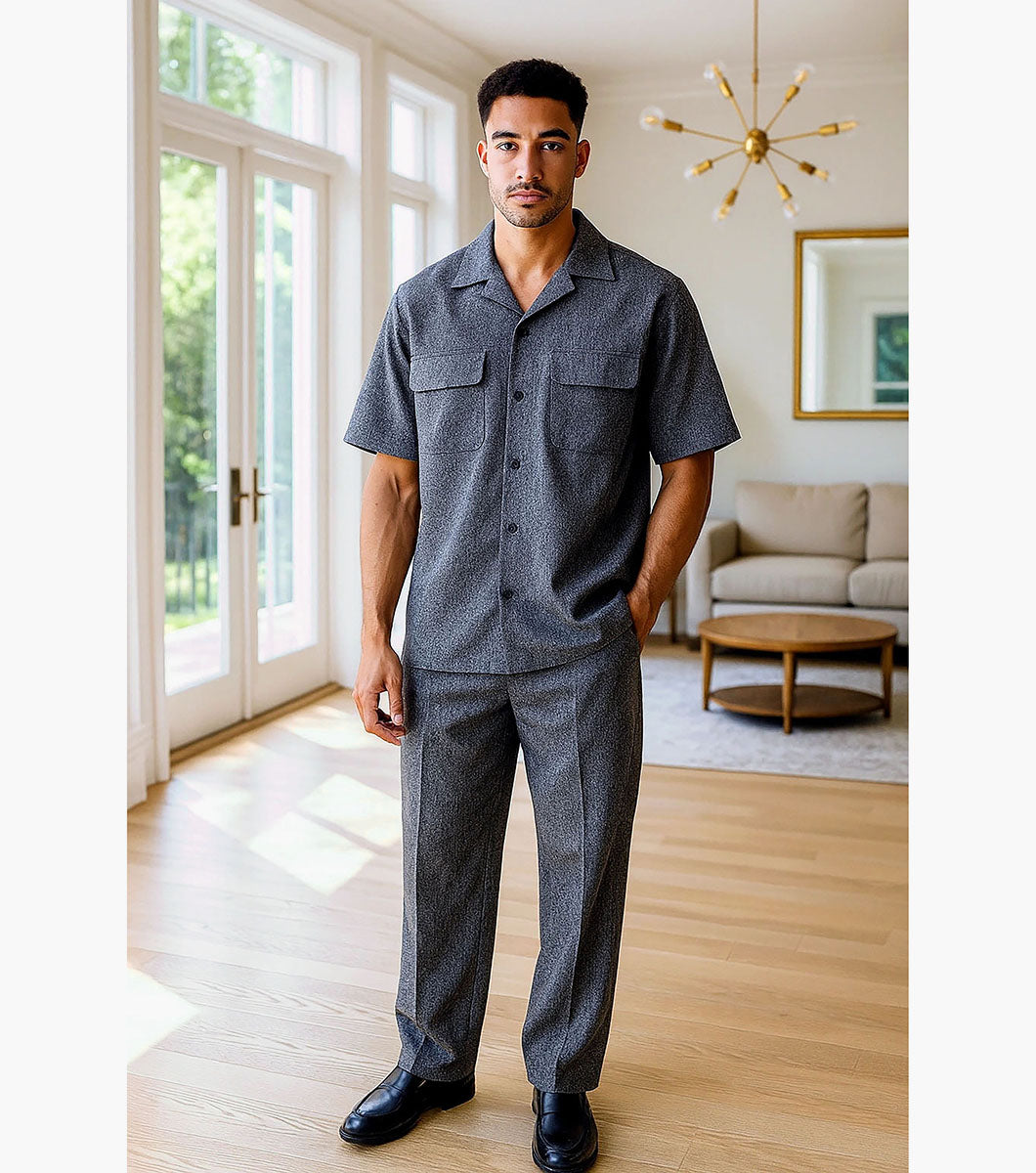 Stacy Adams Sebastian Pant Set Men’s Casual Wear - Black/Gray
