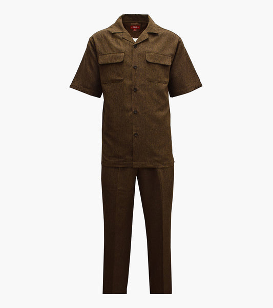 Stacy Adams Sebastian Pant Set Men’s Casual Wear - Chocolate