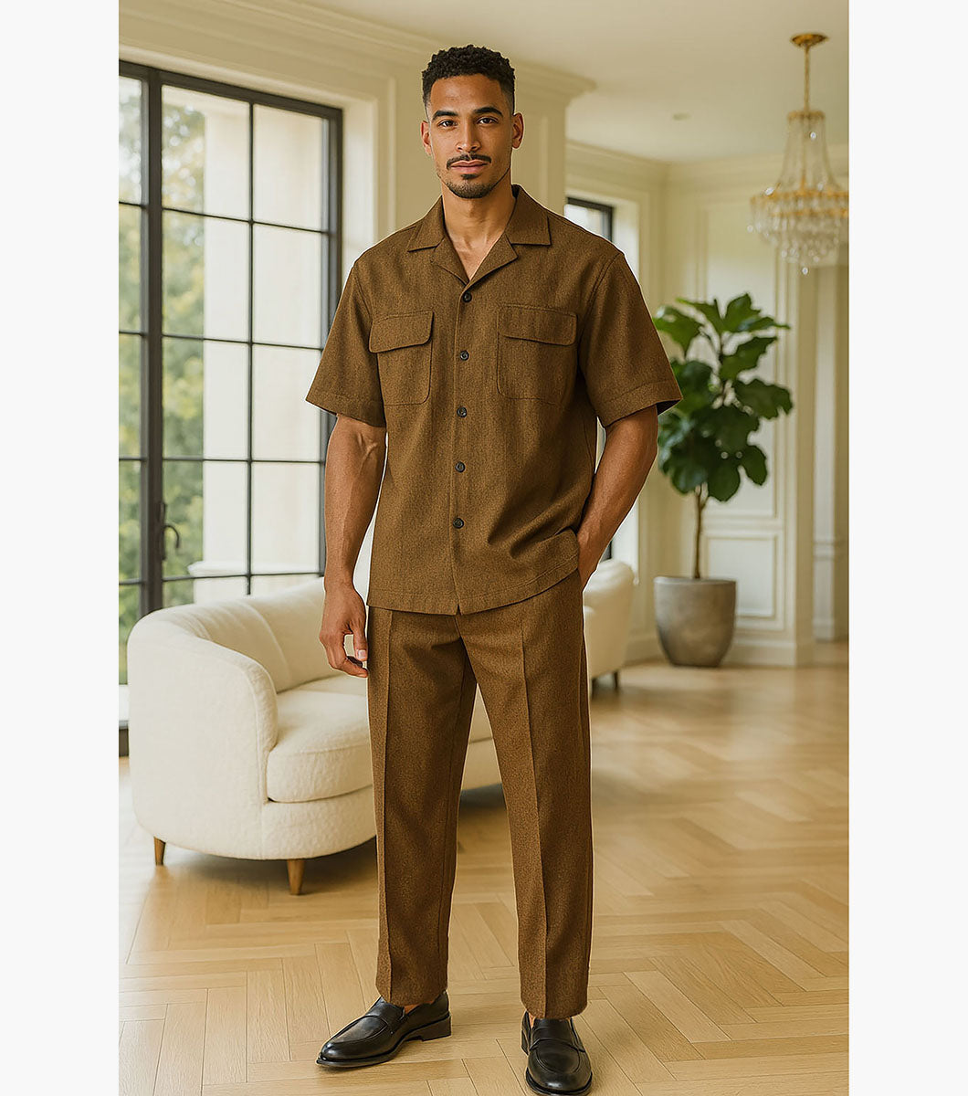 Stacy Adams Sebastian Pant Set Men’s Casual Wear - Chocolate