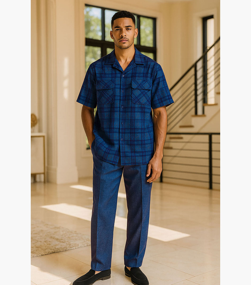 Stacy Adams Sebastian Pant Set Men’s Casual Wear - Navy
