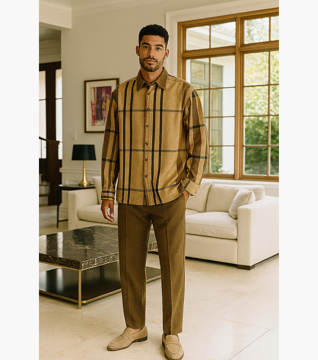Stacy Adams Ezekiel Pant Set Men’s Casual Wear - Tan