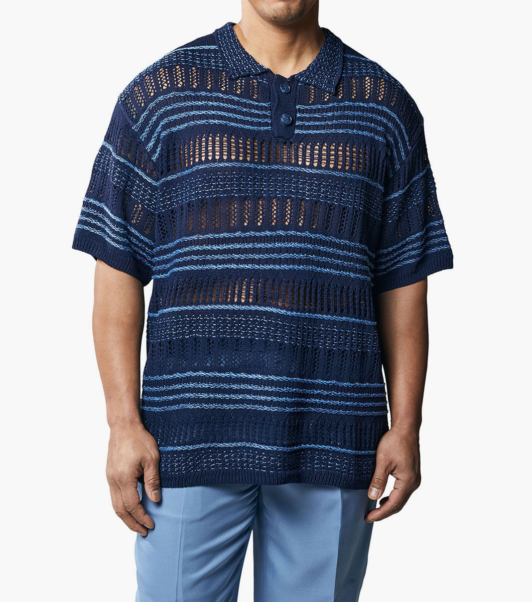 Stacy Adams Tobias Polo Shirt Men’s Casual Wear - Blue
