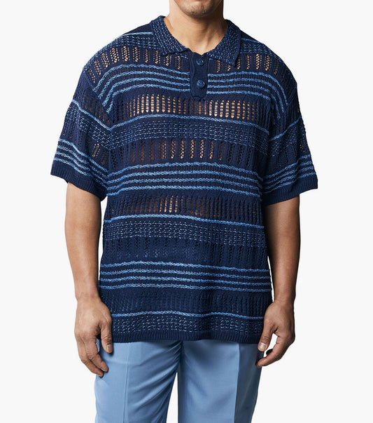 Stacy Adams Tobias Polo Shirt Men’s Casual Wear - Blue
