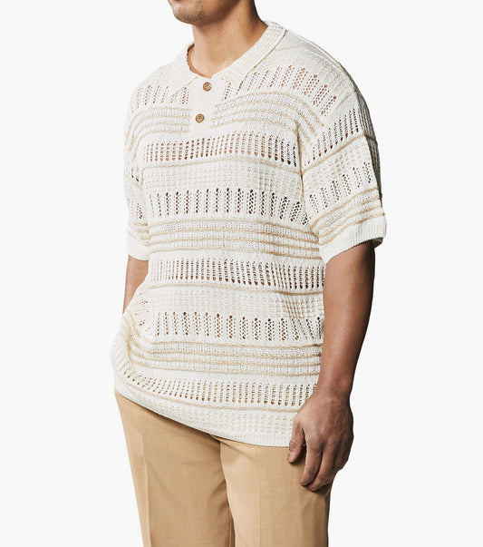 Stacy Adams Tobias Polo Shirt Men’s Casual Wear - Cream