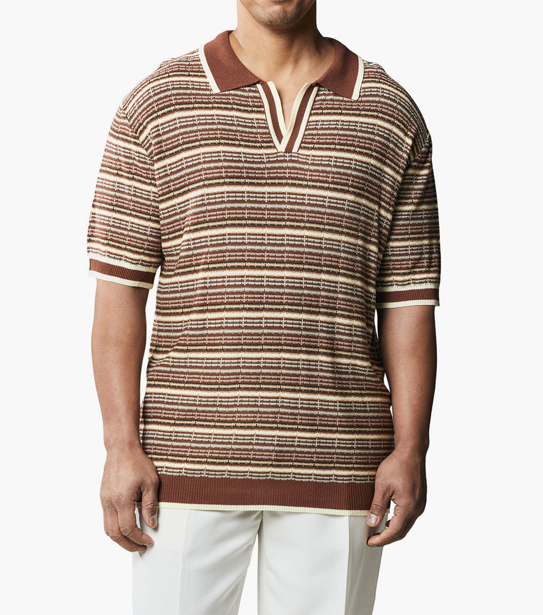 Stacy Adams Kayson Polo Shirt Men’s Casual Wear - Brown