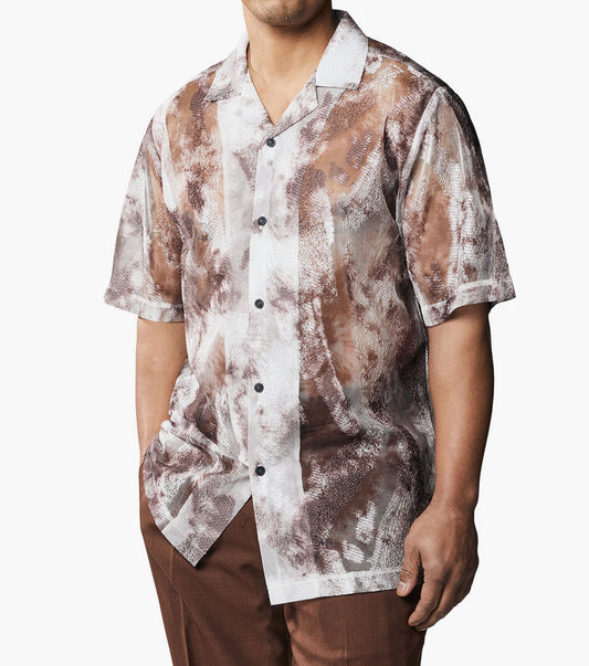 Stacy Adams Odin Button Down Shirt Men’s Casual Wear - Brown
