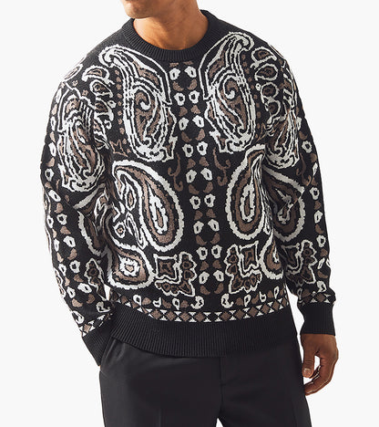 Stacy Adams Jackson Sweater Men’s Casual Wear - Black w/White