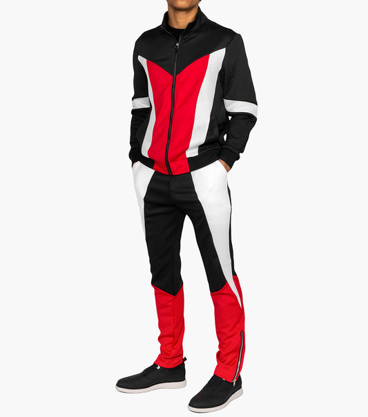 Stacy Adams Landon Jogger Set Men’s Casual Wear - Black and Red
