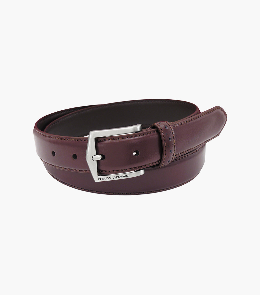 Stacy Adams Pinseal XL Perf Strap Belt Men’s Belts - Cordovan