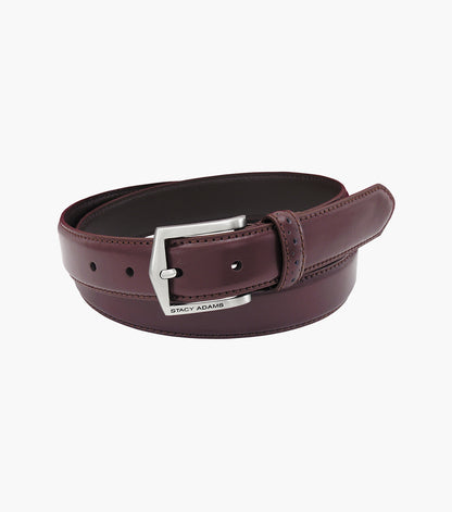 Stacy Adams Pinseal XL Perf Strap Belt Men’s Belts - Cordovan