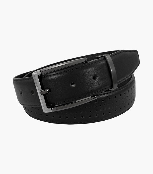 Stacy Adams Pacer Perf Leather Belt Men’s Belts - Black
