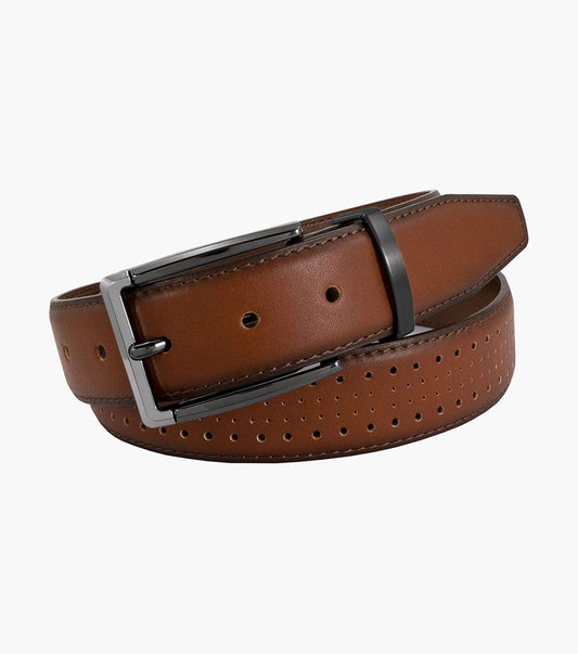Stacy Adams Pacer Perf Leather Belt Men’s Belts - Cognac
