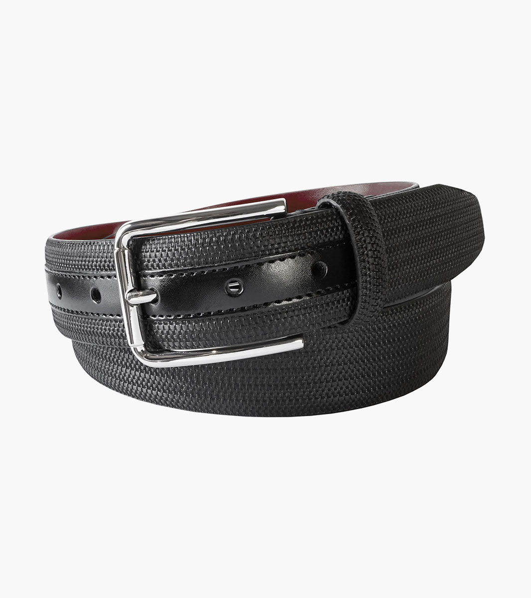 Stacy Adams Mobley Patterned Belt Men’s Belts - Black