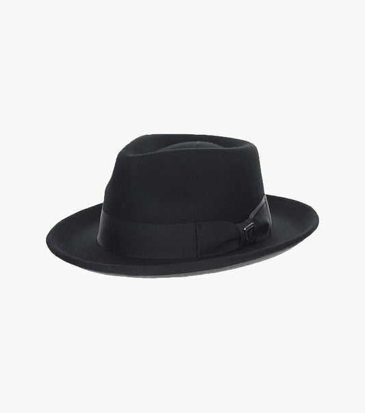 Stacy Adams Bracco Fedora Wool Felt Pinch Front Hat Men’s Hats - Gray