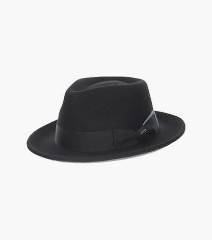 Stacy Adams Mickey Fedora Wool Felt Pinch Front Hat Men’s Hats - Gray