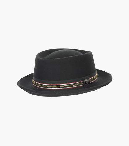 Stacy Adams Porkie Porkpie Hat Wool Felt Flat Top Hat Men’s Hats - Red