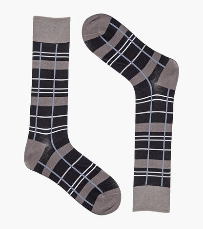 Stacy Adams Alternating Stripes Men's Crew Dress Socks Men’s Socks - Black