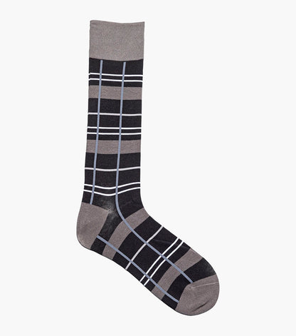 Stacy Adams Alternating Stripes Men's Crew Dress Socks Men’s Socks - Black