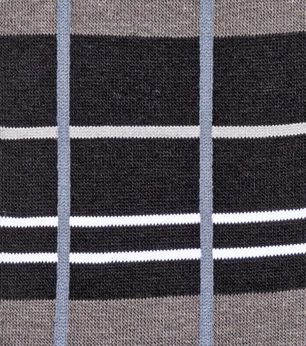 Stacy Adams Alternating Stripes Men's Crew Dress Socks Men’s Socks - Black
