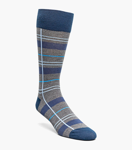 Stacy Adams Alternating Stripes Men's Crew Dress Socks Men’s Socks - Blue Multi