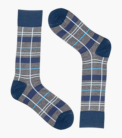 Stacy Adams Alternating Stripes Men's Crew Dress Socks Men’s Socks - Blue Multi
