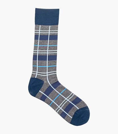 Stacy Adams Alternating Stripes Men's Crew Dress Socks Men’s Socks - Blue Multi