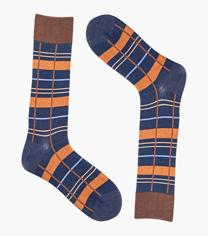 Stacy Adams Alternating Stripes Men's Crew Dress Socks Men’s Socks - Navy