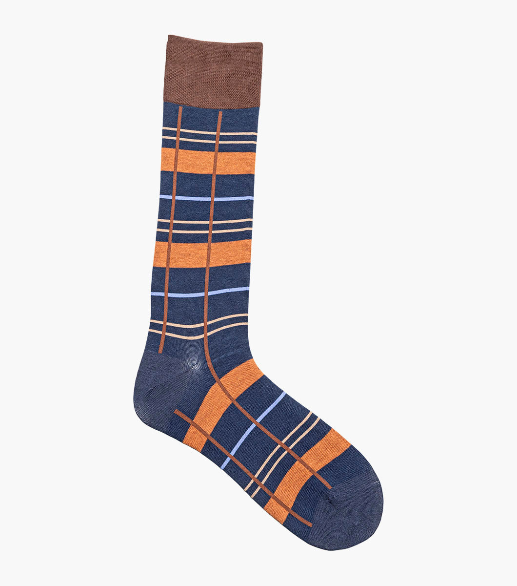Stacy Adams Alternating Stripes Men's Crew Dress Socks Men’s Socks - Navy