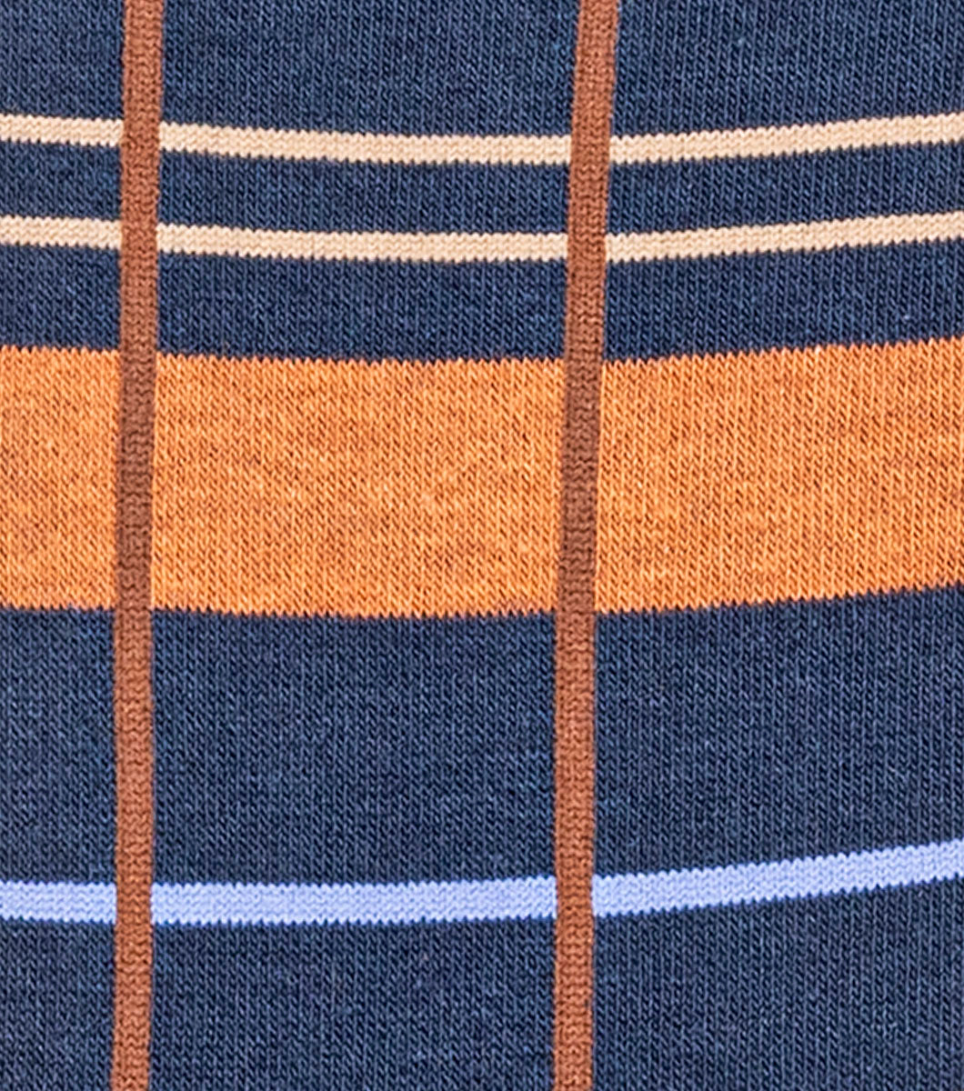 Stacy Adams Alternating Stripes Men's Crew Dress Socks Men’s Socks - Navy