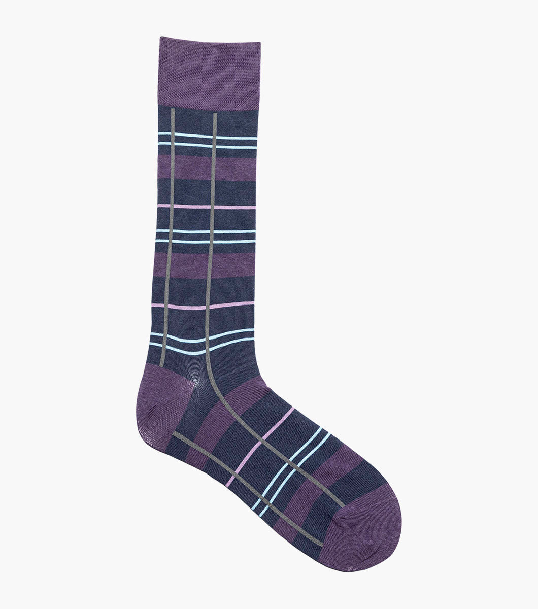 Stacy Adams Alternating Stripes Men's Crew Dress Socks Men’s Socks - Purple
