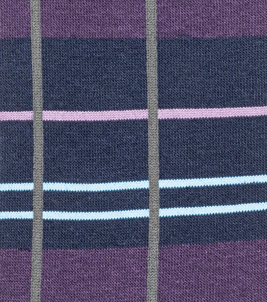 Stacy Adams Alternating Stripes Men's Crew Dress Socks Men’s Socks - Purple